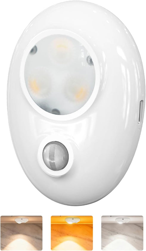 Pebble Puck Light Dimmable Motion Sensor Tap Lights, 3 Color Changing Auto