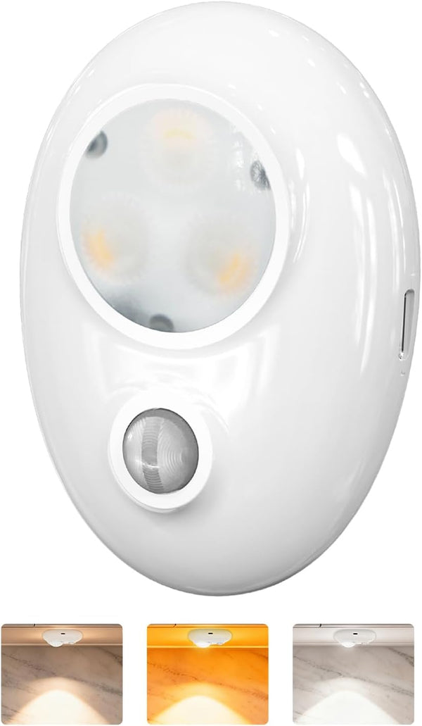Pebble Puck Light Dimmable Motion Sensor Tap Lights, 3 Color Changing Auto