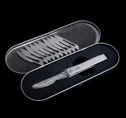 ILEAF Stainless Steel Pocket Folding Utility Knife with 10 Replaceable Blades, Ultra Compact and Lightweight Design