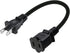 2-Pack Polarized USA Outlet Saver Power Extension Cord, 125V 10A, 2-Prong 2 Outlets, 1.6ft/50cm