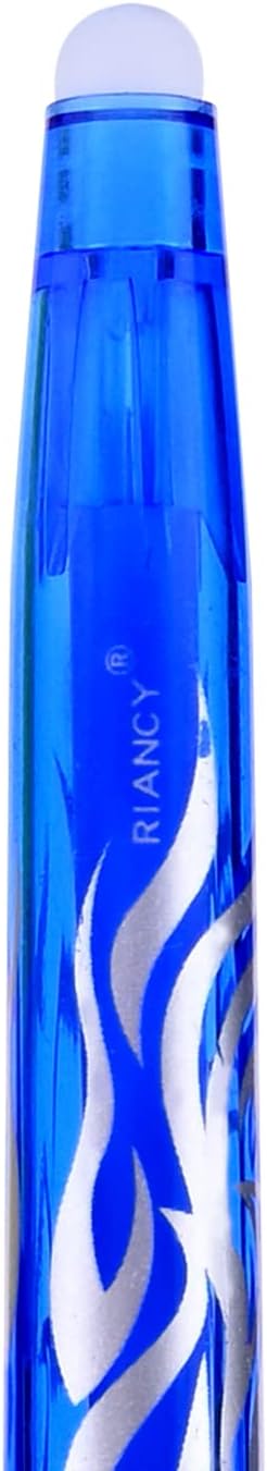 RIANCY Erasable Gel Pens, Blue Pen 0.5mm Fine Point, Pack of 4 Blue Pens + 8 Refills for Smooth Writing