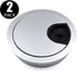 Jetland Desk Grommet for Wire Organizer, Matte Silver, Fits 2" Hole, GMS53, 2-Pack