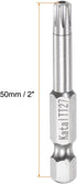 TT27 Star 7 Point Screwdriver Bit 1/4" Hex Shank 2" Length Magnetic Security Torx Power Tool, 2pcs