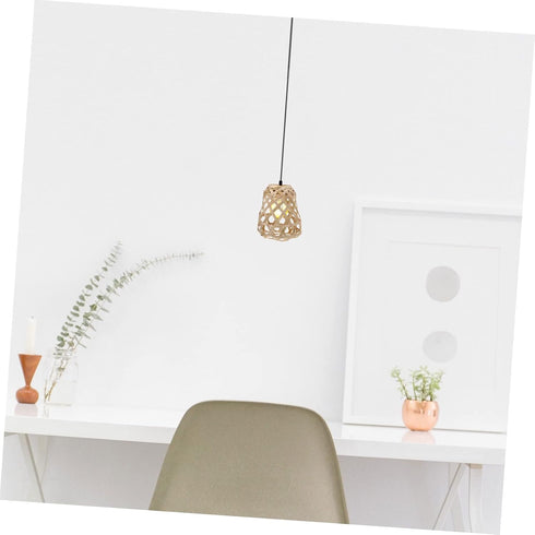 2Pcs Bamboo Lamp Shade Small Decorative Lampshade for Floor Table Light Replacement for Pendant Light Covers Home