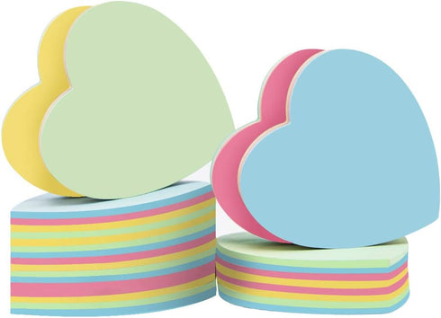 Sticky Notes - 1000 Sheets Heart Mixed 4 Color Bulk Sale Memo Post Notes for Office/School/Home