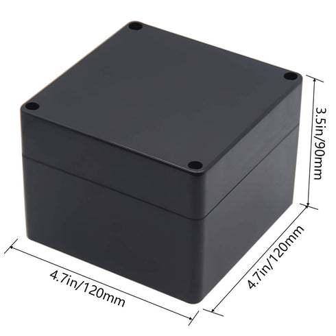 Zulkit Junction Box, IP65 Waterproof Outdoor ABS Plastic Electrical Box, Black 4.7 x 4.7 x 3.5 inch