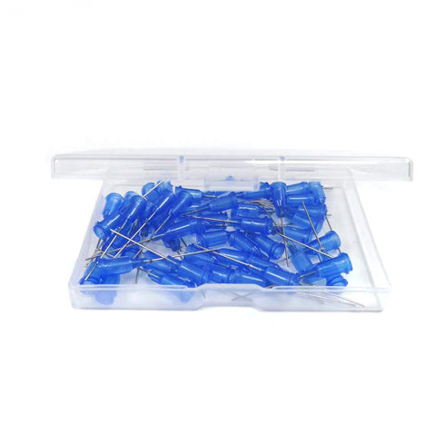 22 Ga 1 Inch Blunt Tip Dispensing Needle with Luer Lock, Precision Applicator (Blue, 50 PCS)