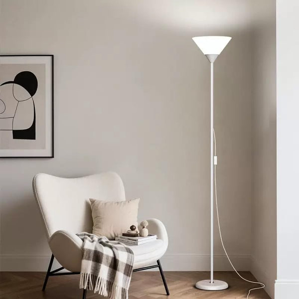 Generic Modern Floor Lamp with Reading Light White Metal Stand with White Plastic