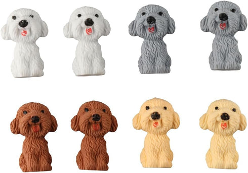 dohobby 24 Pieces Animal Pencil Erasers - 3D Cute Dog Cap Toppers for Party Favors