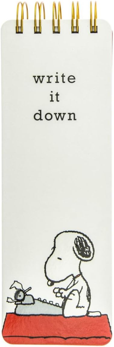 Graphique Peanuts Snoopy Typewriter Reporter Journal, 150 Lined Sheets, 3" x 8.75, Charles Schulz Design