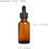 Magic Season Boston Round Glass Bottles (Amber/ 1 fl oz. with Droppers/ 2 Pcs) by Magic Season