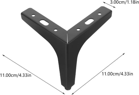 4pcs 11cm DOITOOL Matte Black Furniture Support Feet Metal Triangle Sofa Legs Bed Legs Cabinet Feet for Modern Sofa