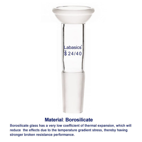 Glass Adapter with Ball Socket, Borosilicate Connecting Adapter with 35/20 Top Spherical Joint for Laboratory Use