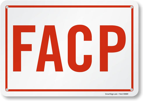 SmartSign S-9296-AL-10 "FACP" Sign | 7" x 10" Aluminum Red on White