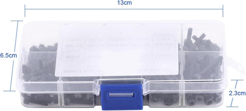 Walfront M3 Screws Assortment Kit with Storage Case, 280PCS Button Head and Socket Head Screws, Bolts, Nuts