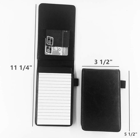 Mini Pocket Notepad Holder with 50 Lined Sheets, Refillable Memo Book Refills, 5 Pack 3x5 Inch Writing Pads