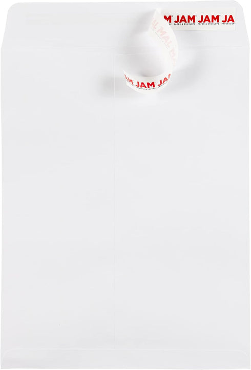 JAM PAPER 8 3/4 x 11 3/4 Open End Commercial Envelopes with Peel and Seal Closure - White - 25/Pack by JAM Paper
