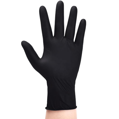 Schneider Nitrile Exam Gloves, Black Medium Box of 100, Disposable Latex Free Food Safe Rubber Gloves