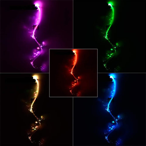 10 40 AKEPO Fiber Optic Whip, LED Whip Lights Space Dancing Party Rave Toy Colors Effect Modes for Music Festivals Art