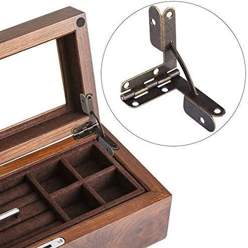20pcs Hinge Hardware Accessories , 90 Angle Support Spring Hinge for Small Jewelry, Wine Case, Watch Box , Wooden Lid(Dark_Bronze) by Acogedor