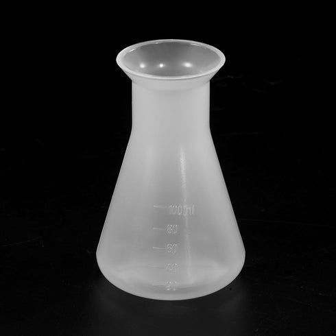 PATIKIL 100ml Plastic Erlenmeyer Flask - 1 Pack Wide Mouth Conical Flask for Laboratory, Clear