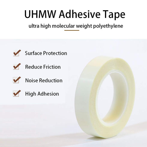 APT UHMW Polyethylene Tape, 1" x 5Yds, 10 Mil, Resists Abrasion, Impact for Surface Protection and Friction Reduction
