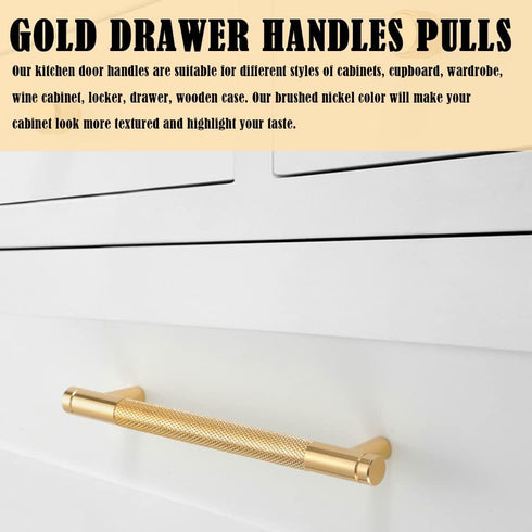 2 Pcs Cabinet Handles Gold Drawer Handles Pulls Kitchen Drawer Handles Furniture Handles for Kitchen Cupboards Chest of Drawers by JIEDALIN