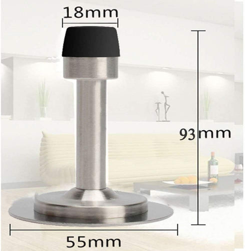 Door Stopper (2 Pack), No Drilling 4 Inch Heavy Duty Rubber Doorstop with Adhesive Tape for Wall Protection