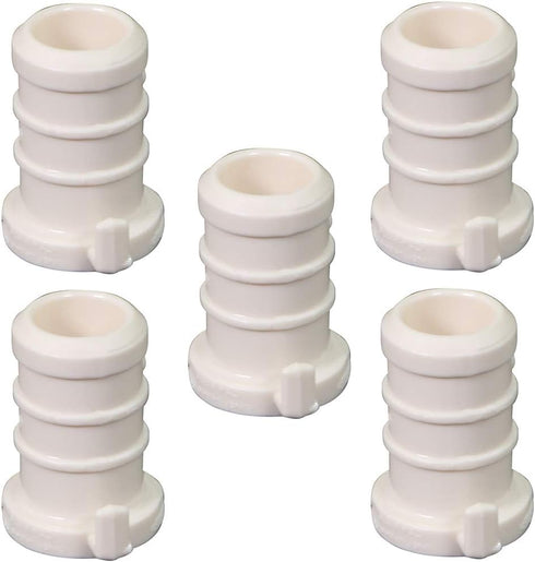 Supply Giant QQQM0012-5 Plastic PEX Poly Alloy Plug End Cap Barb Pipe Fitting, 1/2'' White (5 Pack)