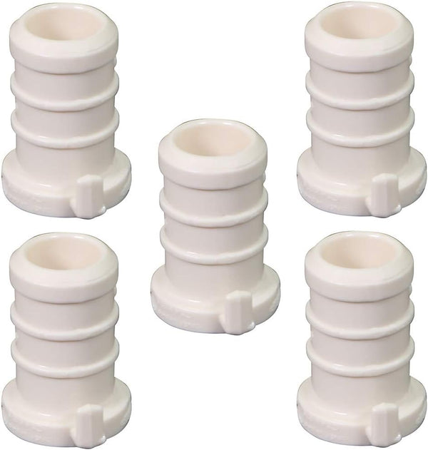 Supply Giant QQQM0012-5 Plastic PEX Poly Alloy Plug End Cap Barb Pipe Fitting, 1/2'' White (5 Pack)
