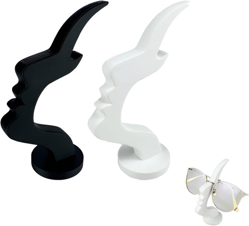 GadgetNova 2 Pack Stylish Eyeglass Holder Stand Unique Side Face Design, 3D Printed