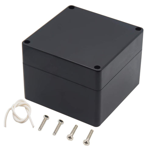 Zulkit Junction Box, IP65 Waterproof Outdoor ABS Plastic Electrical Box, Black 4.7 x 4.7 x 3.5 inch