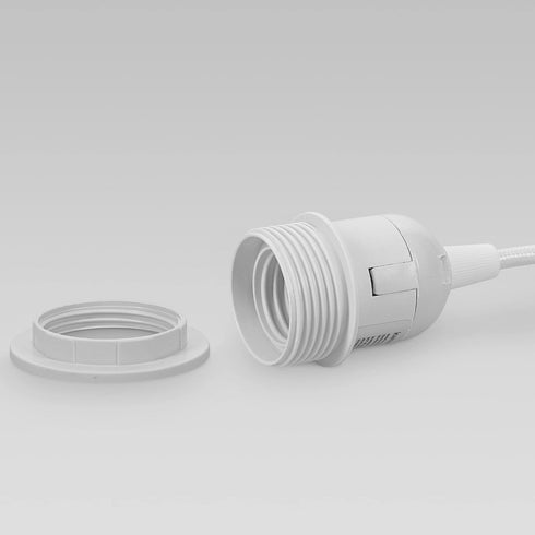 15ft E26 kwmobile Plug-in Light Cord - Long Fabric Pendant Lamp Cable with Plug, Socket - for Hanging DIY Ceiling