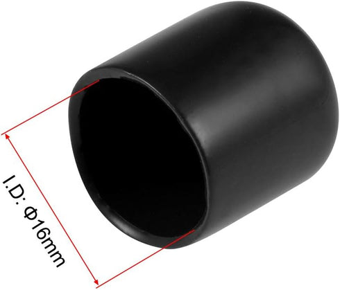 uxcell 10pcs Rubber End Caps 16mm ID Vinyl Round End Cap Cover for Screw Thread Protectors