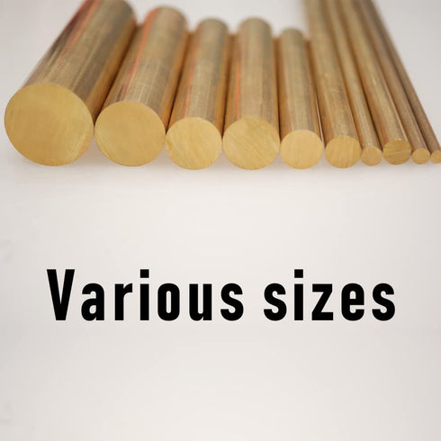 Solid Brass Rods, 5/16 × 4", 4Pcs, Round Stock for Knife Handle Material
