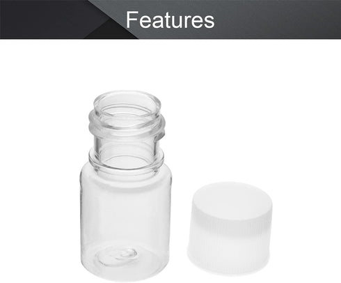 Othmro 10Pcs 5ml Plastic Bottles, Wide Mouth Laboratory Reagent Bottles for Sample Sealing Liquid Storage (Transparent)