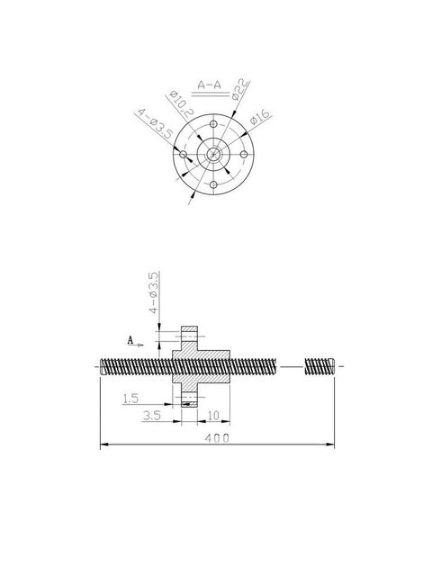 400mm T8 Tr8x2 Lead Screw and Brass Nut for LCD DLP SLA 3D Printer and CNC Machine Z Axis