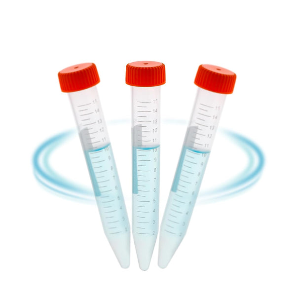 Conical Centrifuge Tubes 15mL, AyinLab 50pcs Polypropylene Test Tubes with Leak-Proof Screw Caps, Graduated Marks