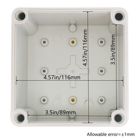 Zulkit Junction Box, IP67 Waterproof Dustproof ABS Plastic Electrical Project Enclosure, Grey 4.92 x 4.92 x 3.94 inch