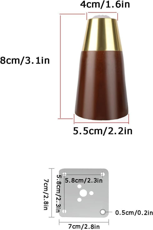 Tophacker Legs,4 Pack 8cm/3.1in Round Tapered Sofa Legs,Wood Furniture Solid Wood Bench Legs,Solid Thick Cabinet