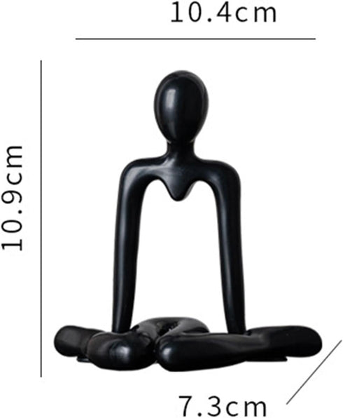 Fenteer Retro Wooden Remote Organizer and Abstract Thinker Sculpture Decorative Tabletop Holder for Nightstand Couch