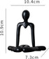 Fenteer Retro Wooden Remote Organizer and Abstract Thinker Sculpture Decorative Tabletop Holder for Nightstand Couch