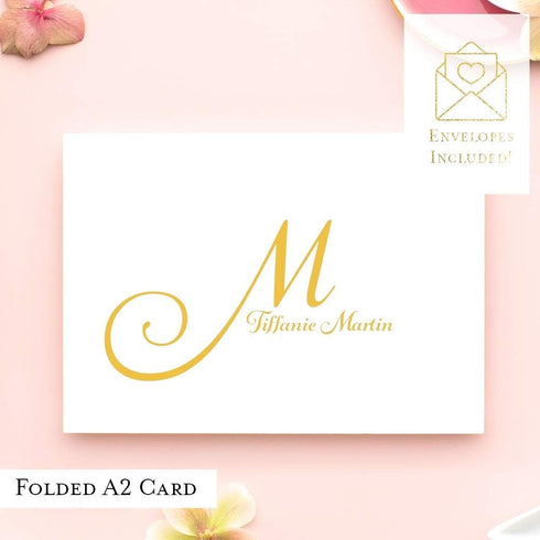 All That Glitters Invitations Set Set 10 Personalized Stationary Folded Note Cards - Stationery Gift for Men