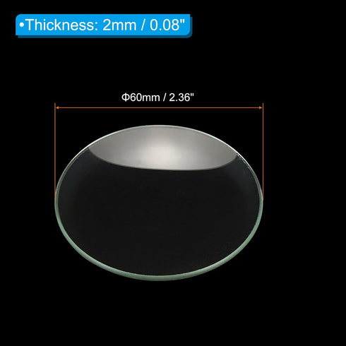 PATIKIL 60mm Diameter Watch Glass, 10 Pack Beaker Cover Smooth Edges Chamfered Arc for Laboratory, Transparent