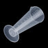 RUIAN Conical Measure Cup 100ml Capacity Cone Shape Translucent Plastic Labs Beaker with Pouring Spout 5ml Raised Graduations Round Base,2Pcs
