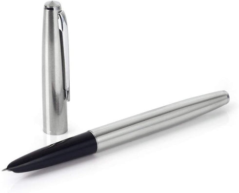 Gullor 5 PCS Classic Stainless Steel EF Nib Fountain Pens Set with Ink Converters