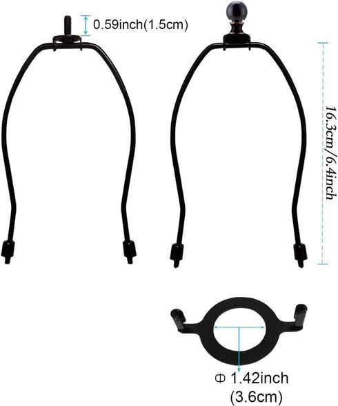 7" E26 Set,for Lamp Shade Harp Holder and Light Base UNO Fitter Adapter Converter Finial Table and Floor Lamps-(Bronze)