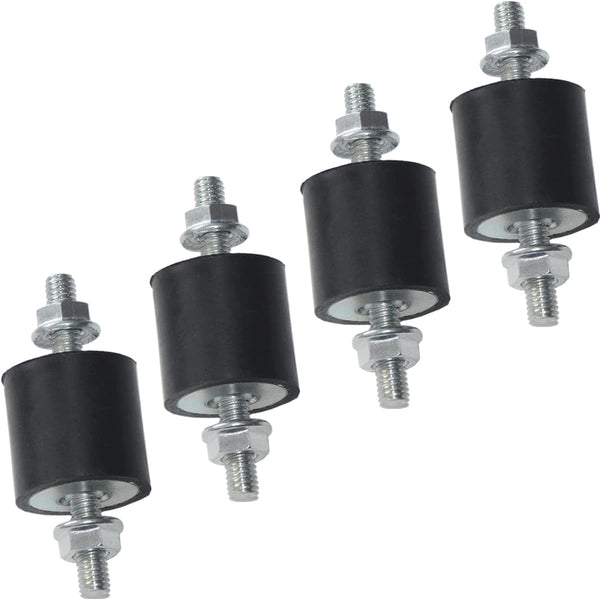 4pcs 25 x 25mm Rubber Mounts, Rubber Vibration Isolator Mounts with M6 x 19mm Studs