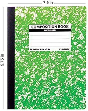 Mintra Office Composition Books, Assorted Marble Comp, Wide Ruled, 24 Units (6-4pks)