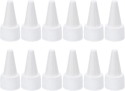 PATIKIL 12Pcs 18/410 Twist Bottle Caps, Plastic Ribbed Edge Squeeze Replacement Caps with Foam Gasket for Paint Lids